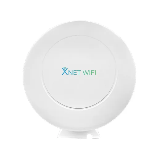 Front view of the XNET WIFI FlexPro 5G Router with circular design and logo