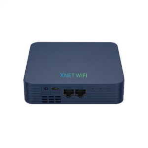 XNET X-Titan 5G Business Grade Router, rear view showing Type-C power, gigabit WAN and LAN ports, and status indicators.